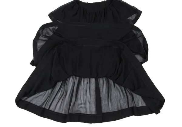 sunao kuwahara Velour Switching See-through Tiered Blouse K-166918_009