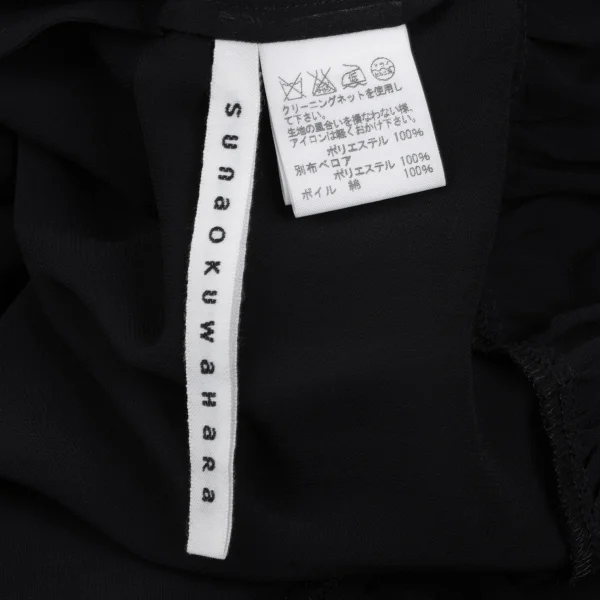 sunao kuwahara Velour Switching See-through Tiered Blouse K-166918_015