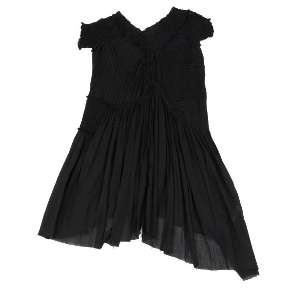 sunao kuwahara Gathered Tuck Design V-neck Dress K-166919_002