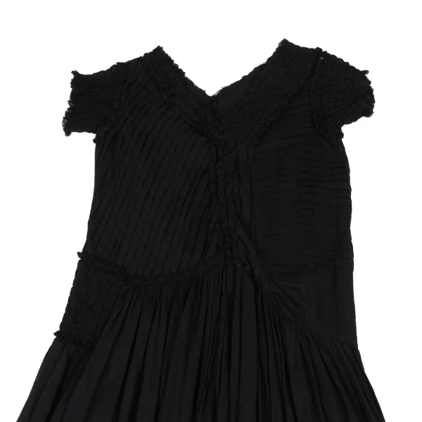 sunao kuwahara Gathered Tuck Design V-neck Dress K-166919_003