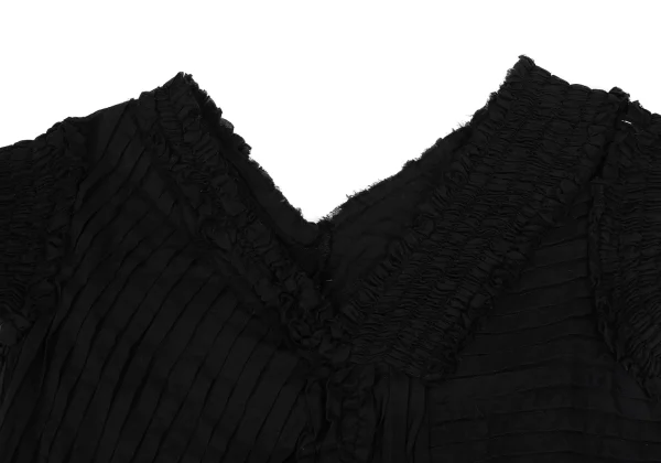 sunao kuwahara Gathered Tuck Design V-neck Dress K-166919_004