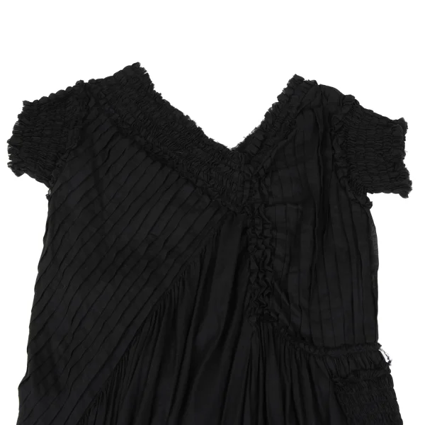 sunao kuwahara Gathered Tuck Design V-neck Dress K-166919_013