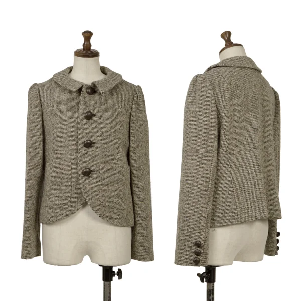 スナオクワハラsunao kuwahara ウールネップツイードジャケット ベージュ他M