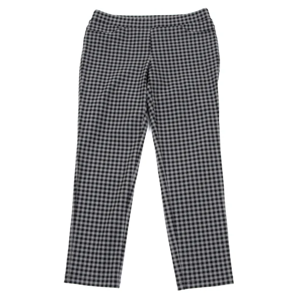 EVEX by KRIZIA Nylon Stretch Check Cropped Pants Grey,Black 40 K-166930_001