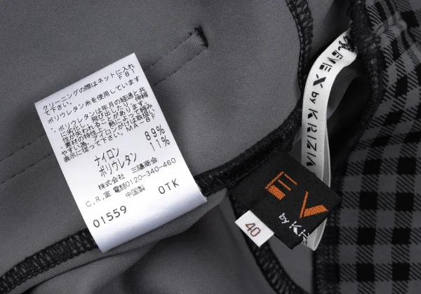 EVEX by KRIZIA Nylon Stretch Check Cropped Pants K-166930_010