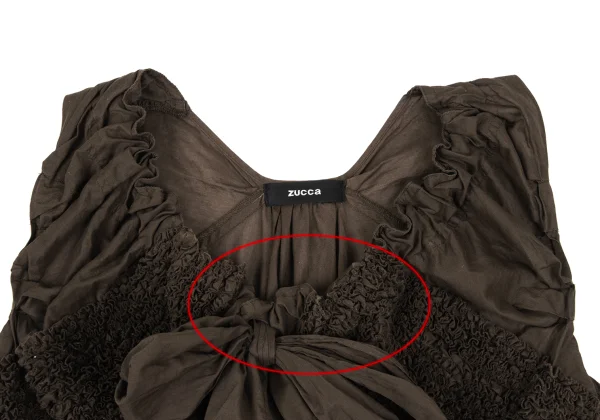 zucca Dyed Gather Design Open Neck Blouse K-166931_004