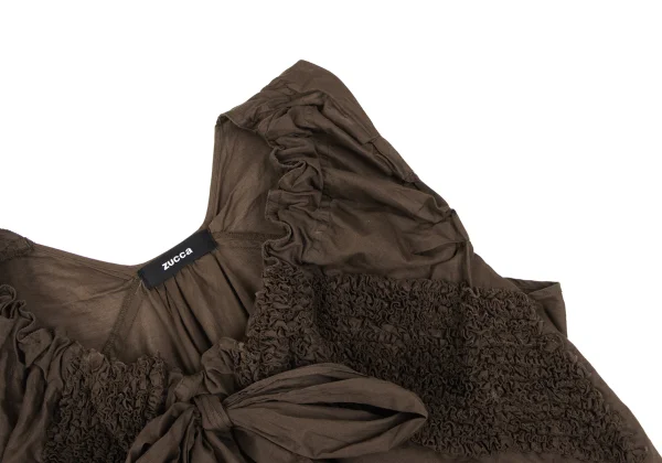 zucca Dyed Gather Design Open Neck Blouse K-166931_007