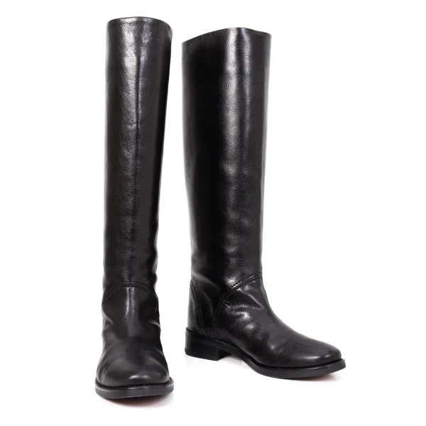 TSUMORI CHISATO Leather Long Boots Black 1 K-166936_001