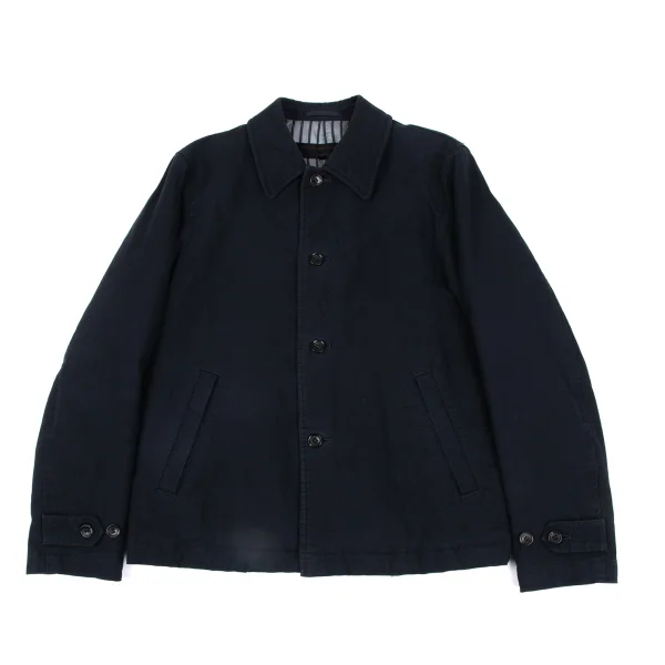 COMME des GARCONS HOMME Wrinkled Cotton Padded Jacket Navy M K-166939_001