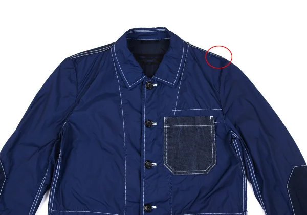 COMME des GARCONS HOMME Denim Patch Pocket Puckering Poly Jacket K-166940_002