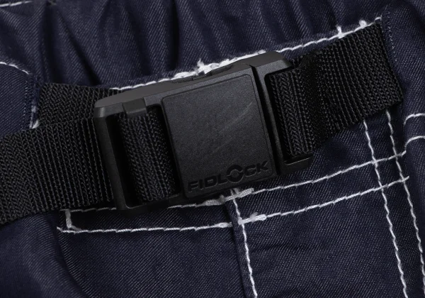 COMME des GARCONS HOMME Cotton Poly Belted Shiny Pants K-166945_003