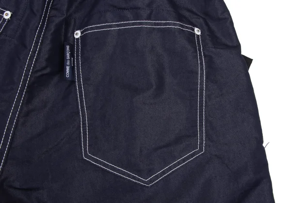 COMME des GARCONS HOMME Cotton Poly Belted Shiny Pants K-166945_012