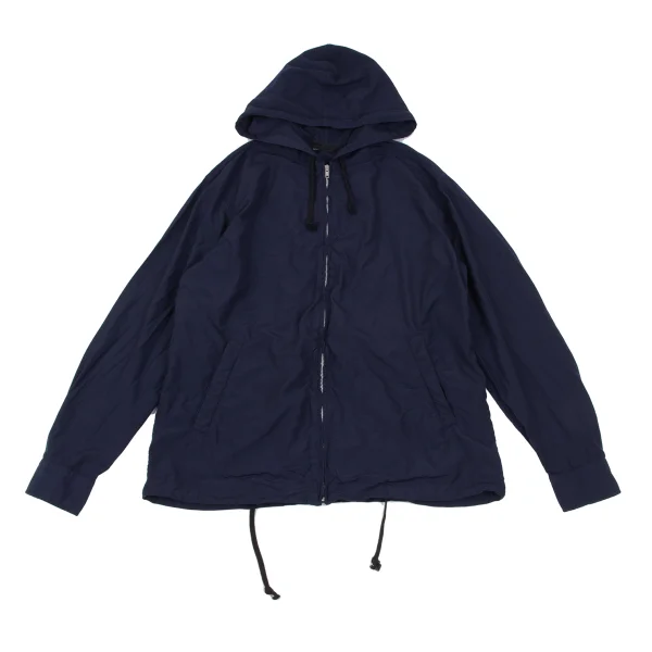 COMME des GARCONS HOMME DEUX Wrinkled Hooded Shirt Blouson Navy M K-166947_001