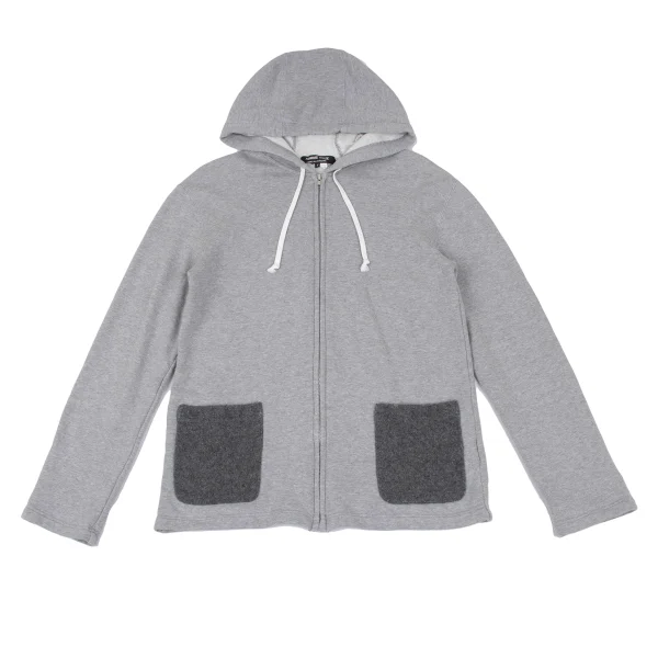 COMME des GARCONS HOMME DEUX Felt Pocket Zip Hoodie Grey M K-166948_001