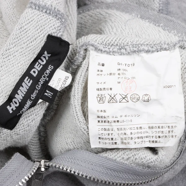 COMME des GARCONS HOMME DEUX Felt Pocket Zip Hoodie K-166948_016