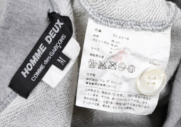 COMME des GARCONS HOMME DEUX Felt Pocket Sweatshirt Cardigan K-166949_016