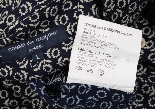 COMME des GARCONS HOMME Rayon Floral Printed Short Sleeve Shirt K-166963_013