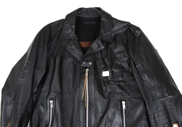 UNDERCOVER ISM Switching Design Leather Jacket K-166971_002