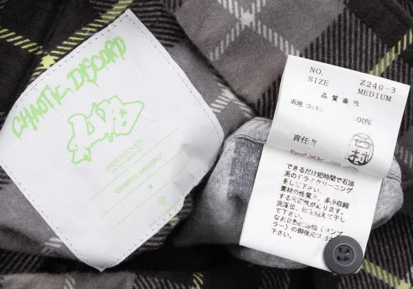 UNDERCOVER CHAOTIC DISCORD Cotton Check Short-sleeved Shirt K-166975_017