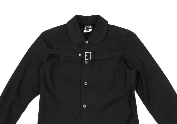 BLACK COMME des GARCONS Cotton Belted Round Collar Shirt K-166977_003