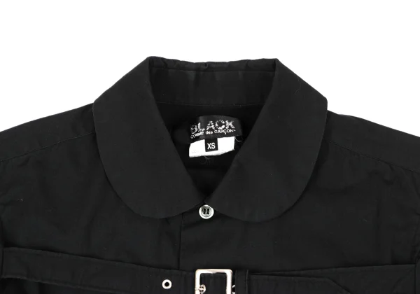 BLACK COMME des GARCONS Cotton Belted Round Collar Shirt K-166977_004