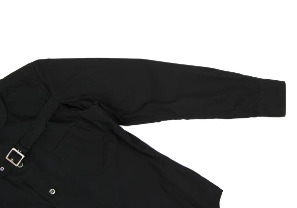 BLACK COMME des GARCONS Cotton Belted Round Collar Shirt K-166977_009