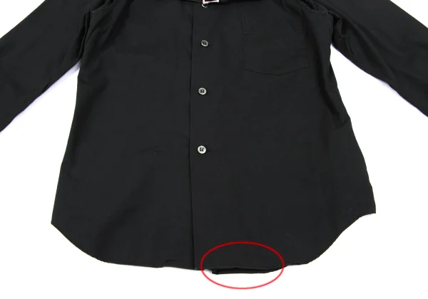 BLACK COMME des GARCONS Cotton Belted Round Collar Shirt K-166977_012