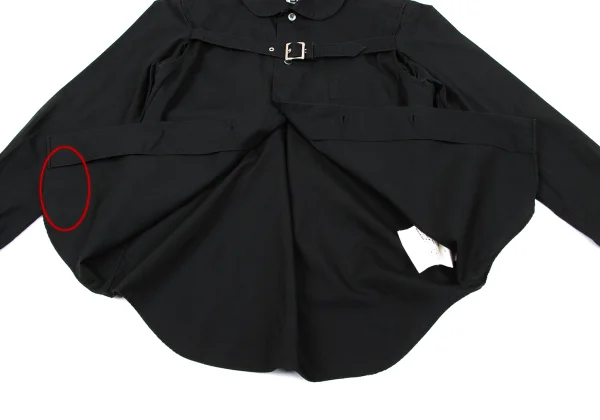 BLACK COMME des GARCONS Cotton Belted Round Collar Shirt K-166977_014