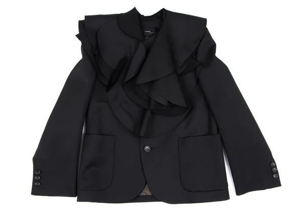 tricot COMME des GARCONS Detachable Frill Wool Gaba Jacket K-166985_002