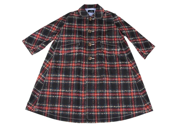 tricot COMME des GARCONS Check Knit Trompe l'oeil Cotton Coat K-166986_002