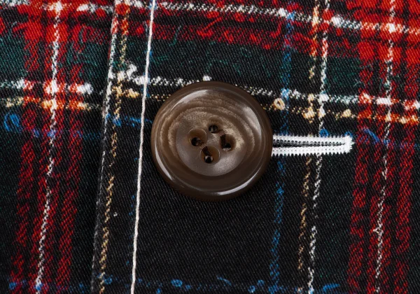 tricot COMME des GARCONS Check Knit Trompe l'oeil Cotton Coat K-166986_005