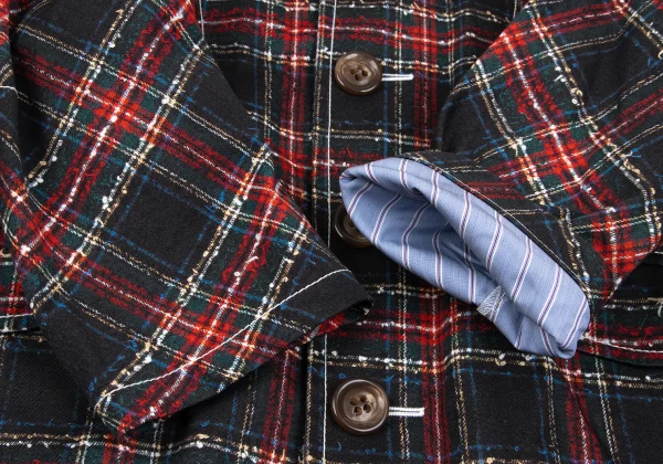 tricot COMME des GARCONS Check Knit Trompe l'oeil Cotton Coat K-166986_007