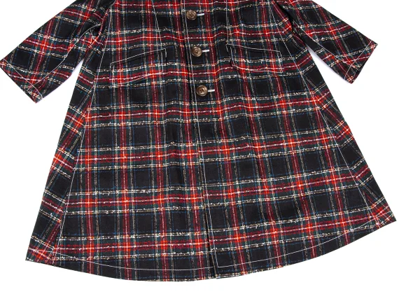 tricot COMME des GARCONS Check Knit Trompe l'oeil Cotton Coat K-166986_008