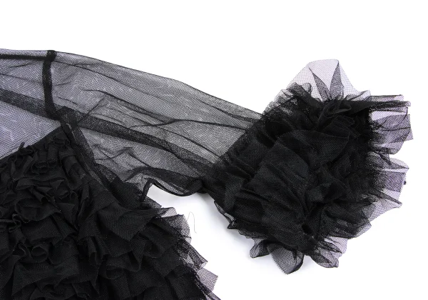 noir kei ninomiya Poly Mesh Frill Zip Jacket K-166988_005