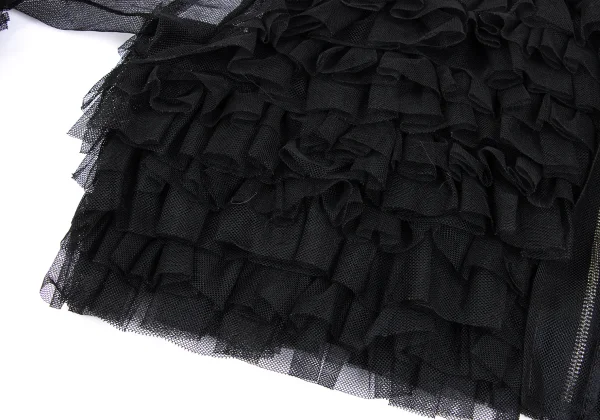noir kei ninomiya Poly Mesh Frill Zip Jacket K-166988_008