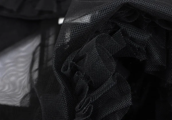 noir kei ninomiya Poly Mesh Frill Zip Jacket K-166988_016