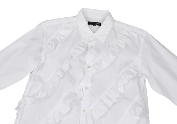 COMME des GARCONS HOMME PLUS Bias Frill Cotton Shirt K-166990_002