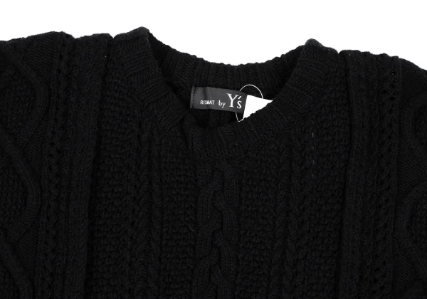 RISMAT by Y's Wool Cable Knit Poncho K-166997_004