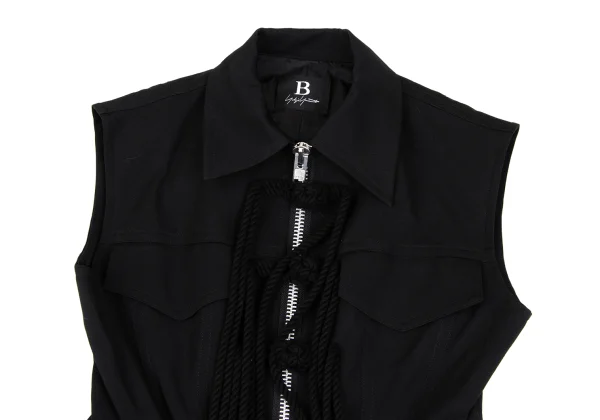 B Yohji Yamamoto Wool Gabardine China Button Sleeveless Jacket K-167000_003