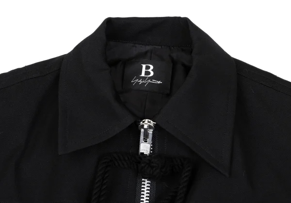 B Yohji Yamamoto Wool Gabardine China Button Sleeveless Jacket K-167000_004