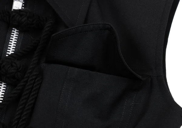 B Yohji Yamamoto Wool Gabardine China Button Sleeveless Jacket K-167000_007