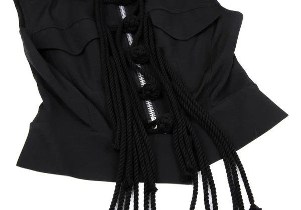 B Yohji Yamamoto Wool Gabardine China Button Sleeveless Jacket K-167000_008