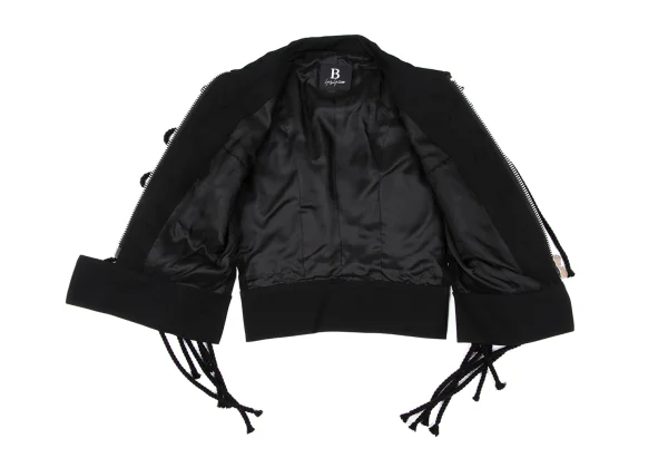 B Yohji Yamamoto Wool Gabardine China Button Sleeveless Jacket K-167000_010