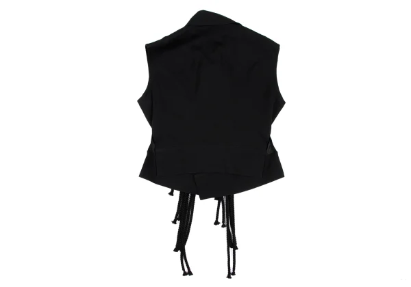 B Yohji Yamamoto Wool Gabardine China Button Sleeveless Jacket K-167000_012