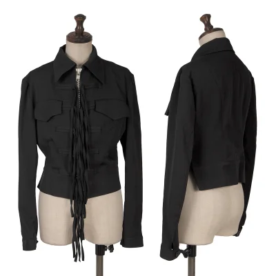 B Yohji Yamamoto Wool Gabardine Cord Short Jacket