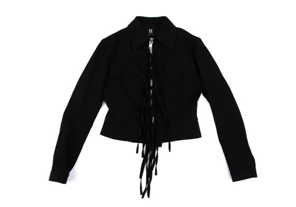 B Yohji Yamamoto Wool Gabardine Cord Short Jacket K-167001_002