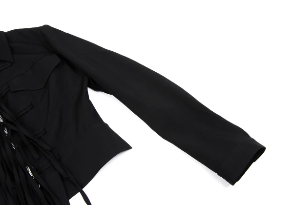 B Yohji Yamamoto Wool Gabardine Cord Short Jacket K-167001_007