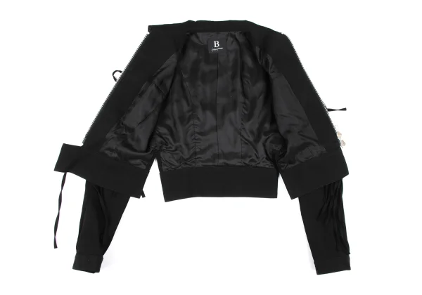 B Yohji Yamamoto Wool Gabardine Cord Short Jacket K-167001_012