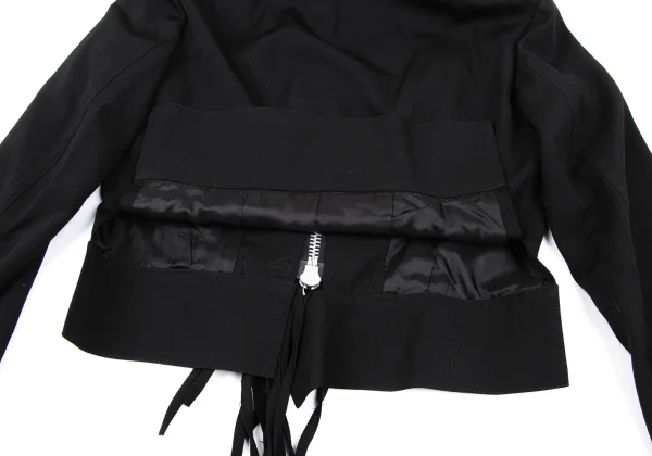 B Yohji Yamamoto Wool Gabardine Cord Short Jacket K-167001_014