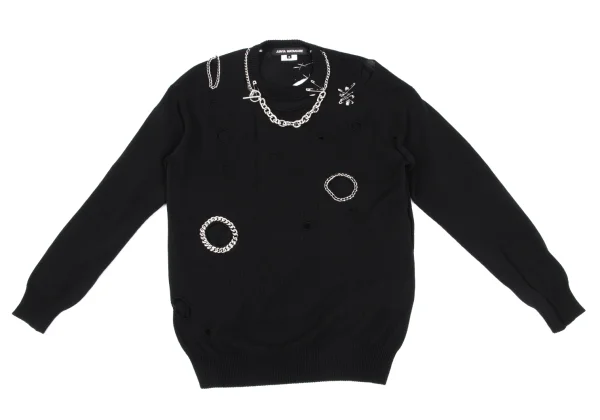 JUNYA WATANABE Chain Embellished Crash Knit Sweater K-167006_002
